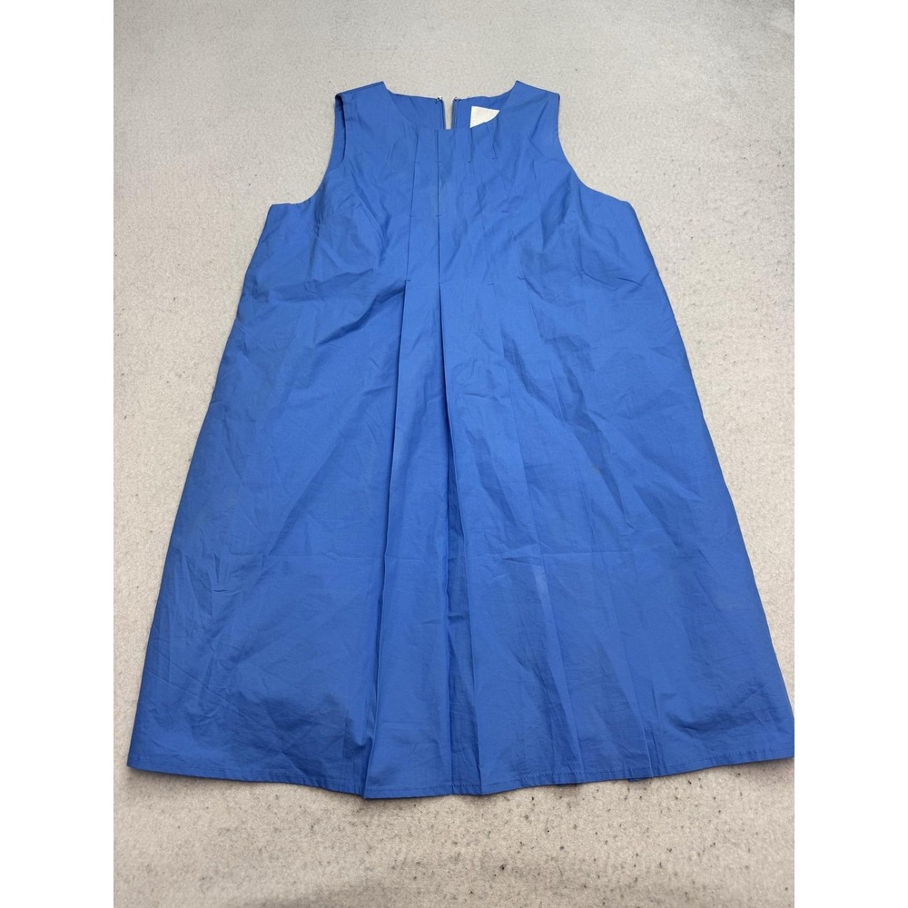 Maeve Dress Womens Small Blue Pleated Sleeveless Shift Knee Length Lined Zip